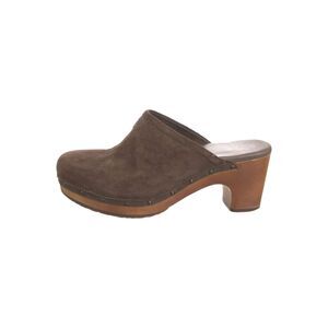 Ugg Australia Brown Suede Studded Accents 3" Wooden Heel Mules size 6